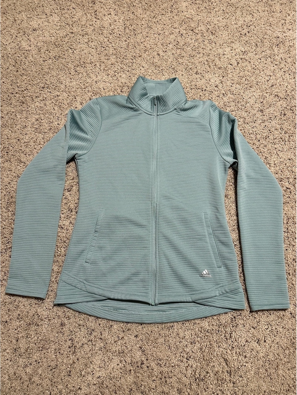Adidas Golf Women's Full Zip Light Blue Ribbed Jacket Size S